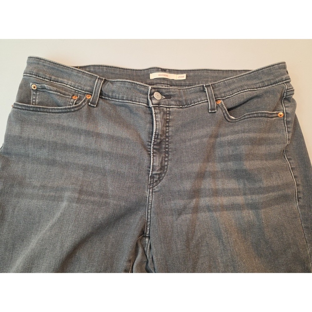 Levi's Grey Boyfriend Jeans Women 20W Whiskered Relaxed Fit 28944-0035 - Picture 2 of 10